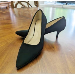 Black Suede Kitten Heel Pumps